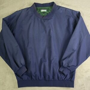 Vintage Highlander Windshirt Mens Large Navy Blue Golf‎ Pullover Windbreaker L